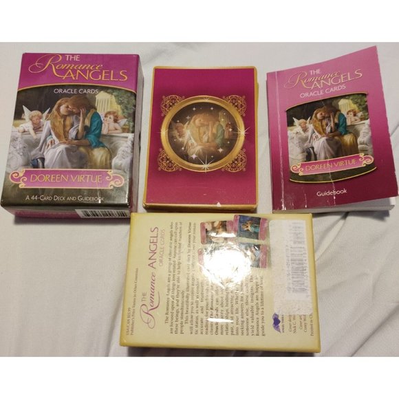 Vtg Romance Angels Oracle Cards Deck & Guidebook by Doreen Virtue OOP Original - Picture 1 of 16